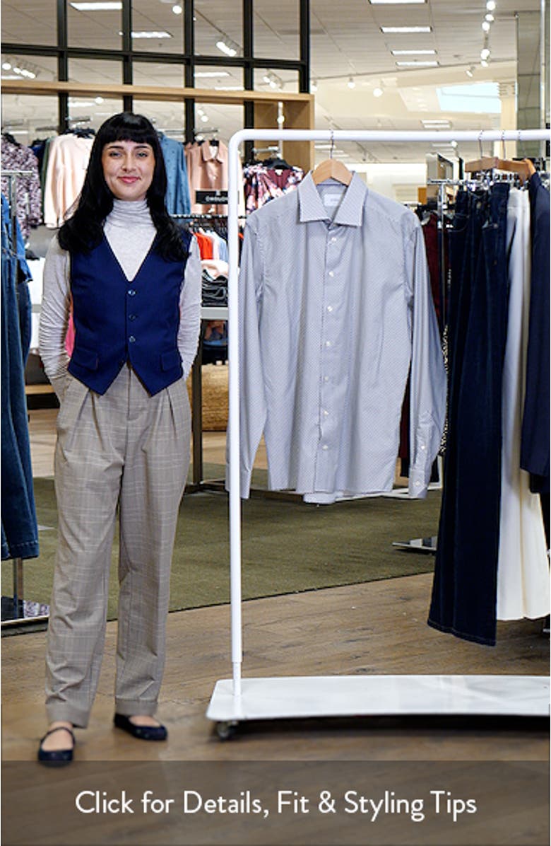 Slim Fit Geometric Twill Button-Up Shirt, sales video thumbnail