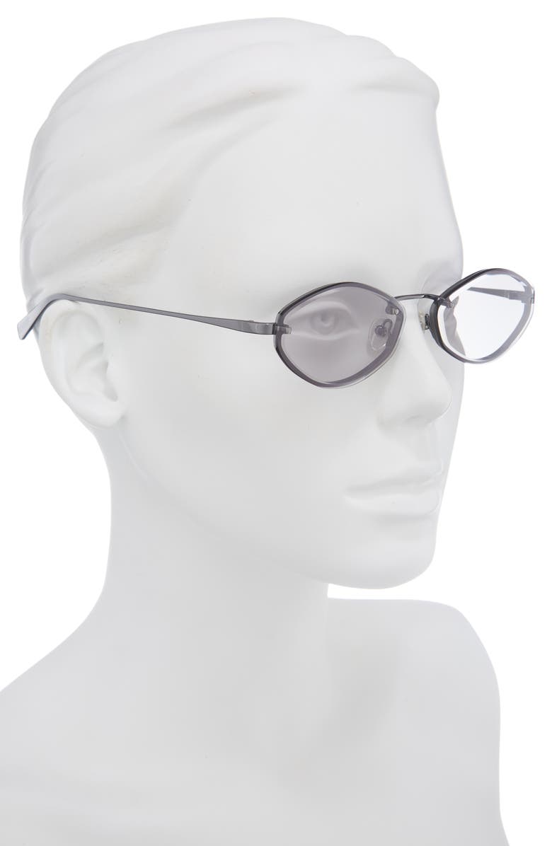 Jacquemus Les Lunettes Jac 57mm Irregular Oval Sunglasses, Alternate, color, Nickel/ Smoke