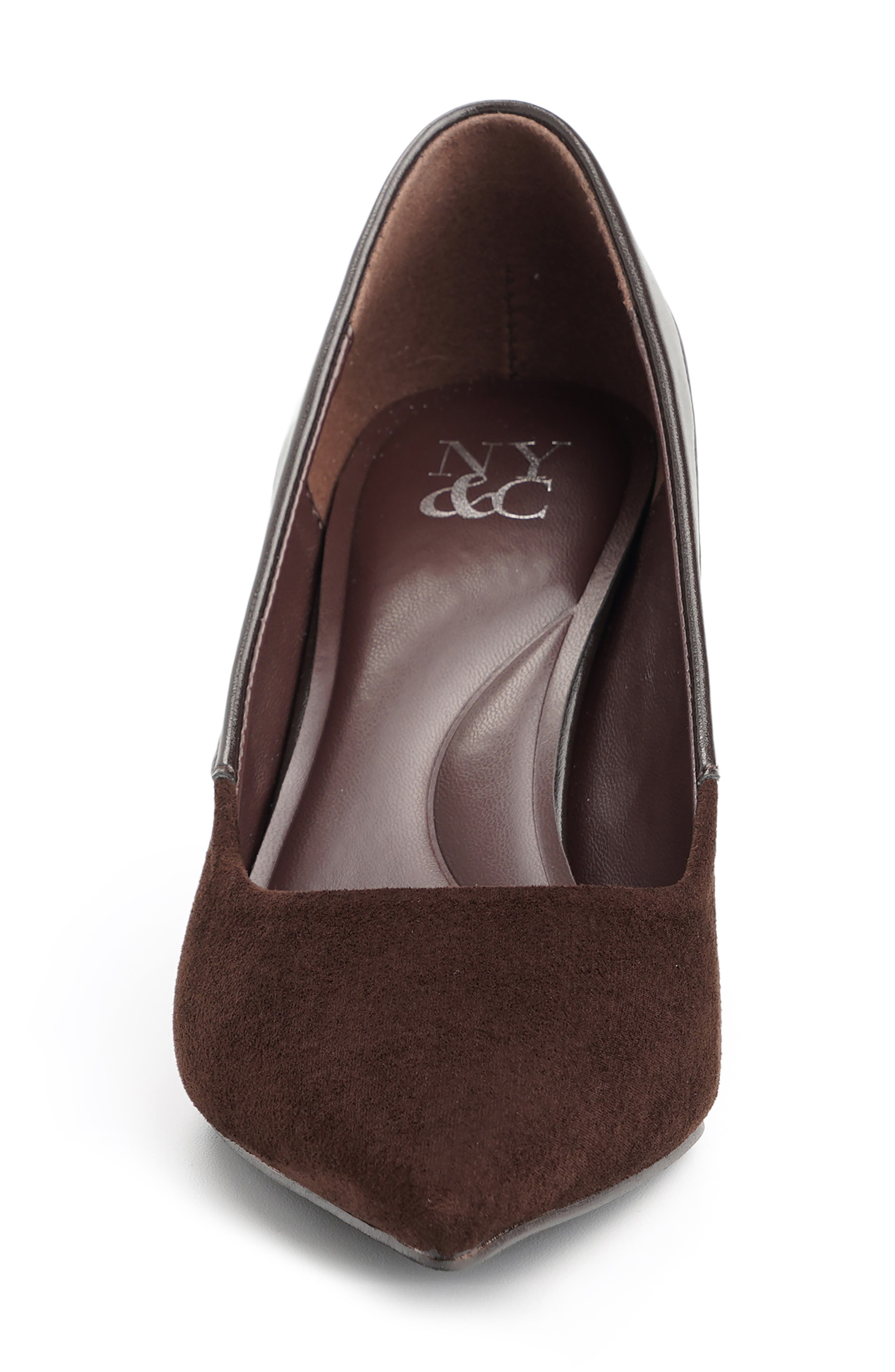 Kimberly Faux Leather Pointed Toe Pump, Alternate, color, BROWN