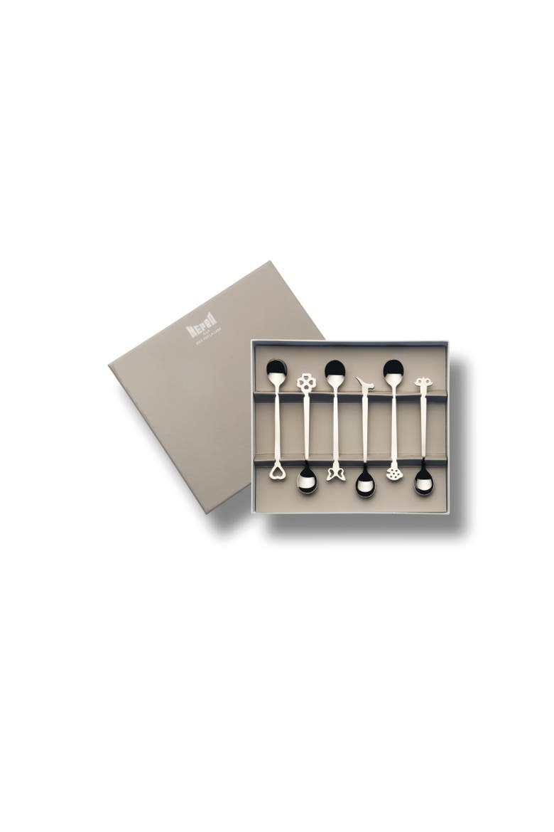 Evento Espresso Spoon Set - 6 Pieces, Main, color, Silver