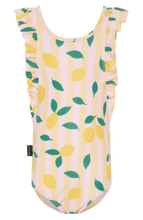 Shop Dot Australia Kids' Lemon Frill Swim Tank In Yellow