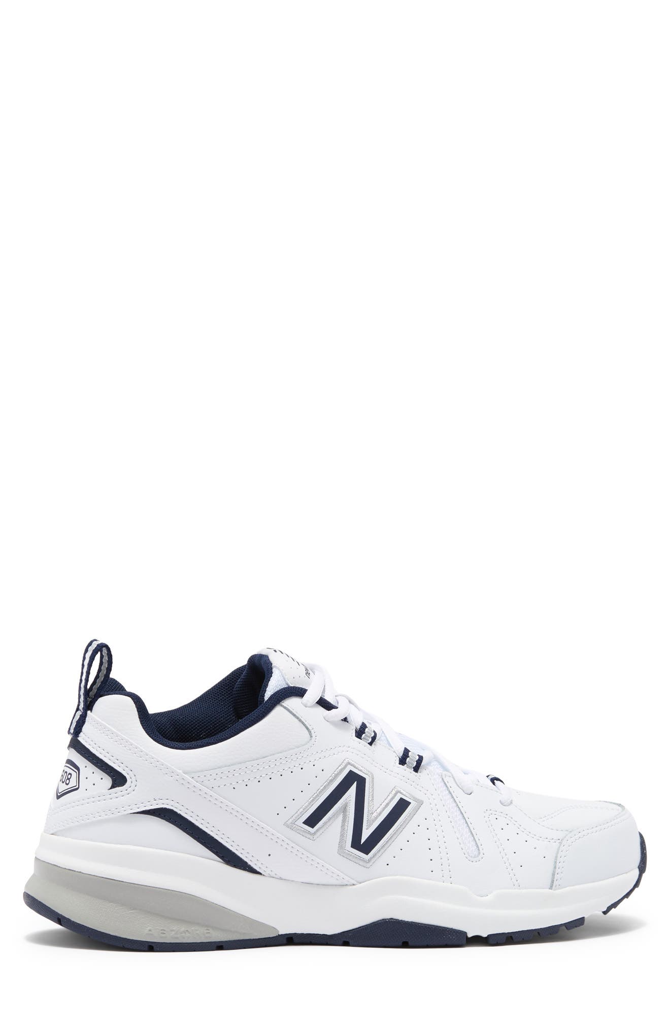 New Balance 608 V5 Training Sneaker, Alternate, color, White/Navy