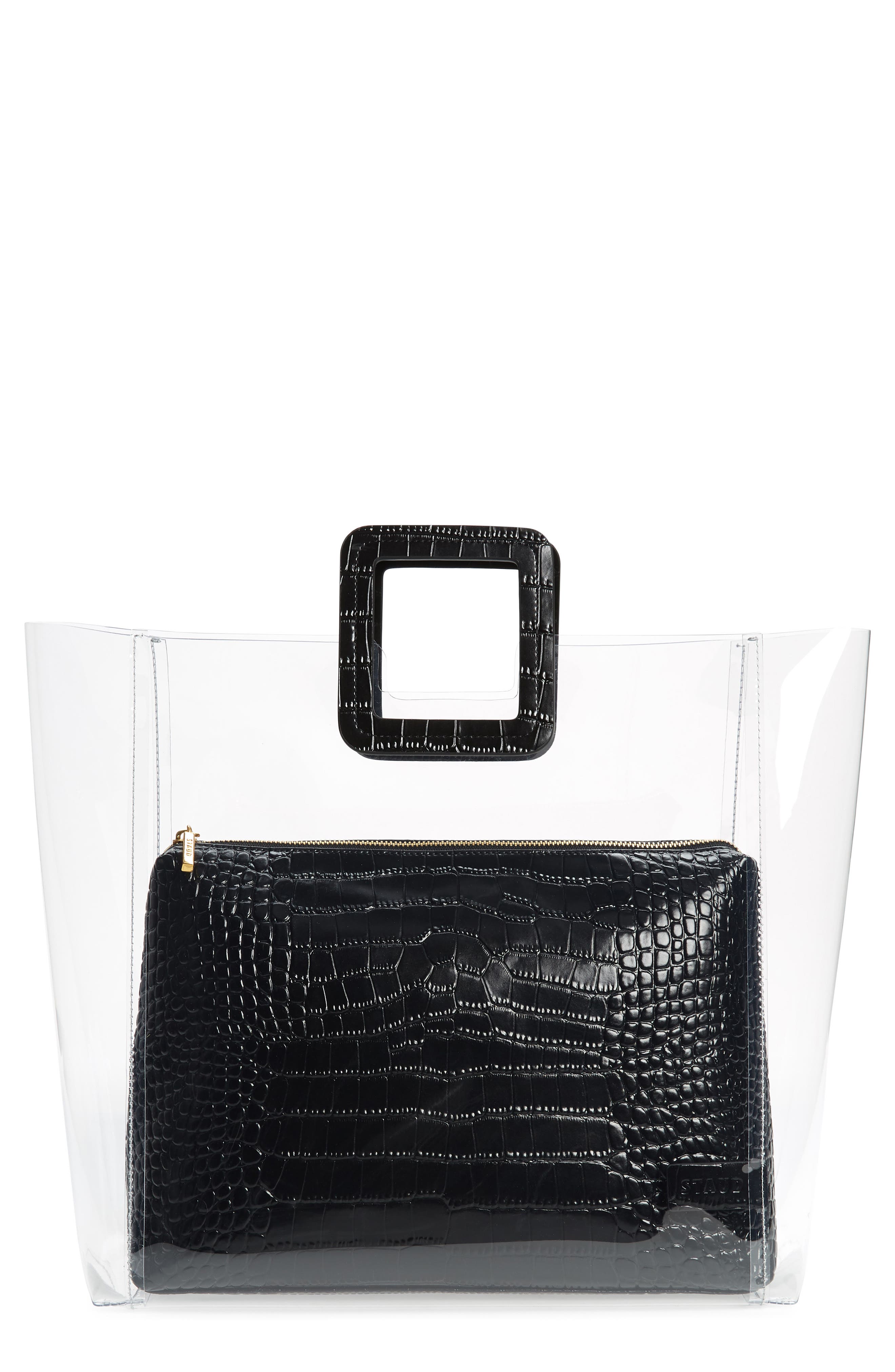STAUD Large Shirley Transparent Handbag, Main, color, 