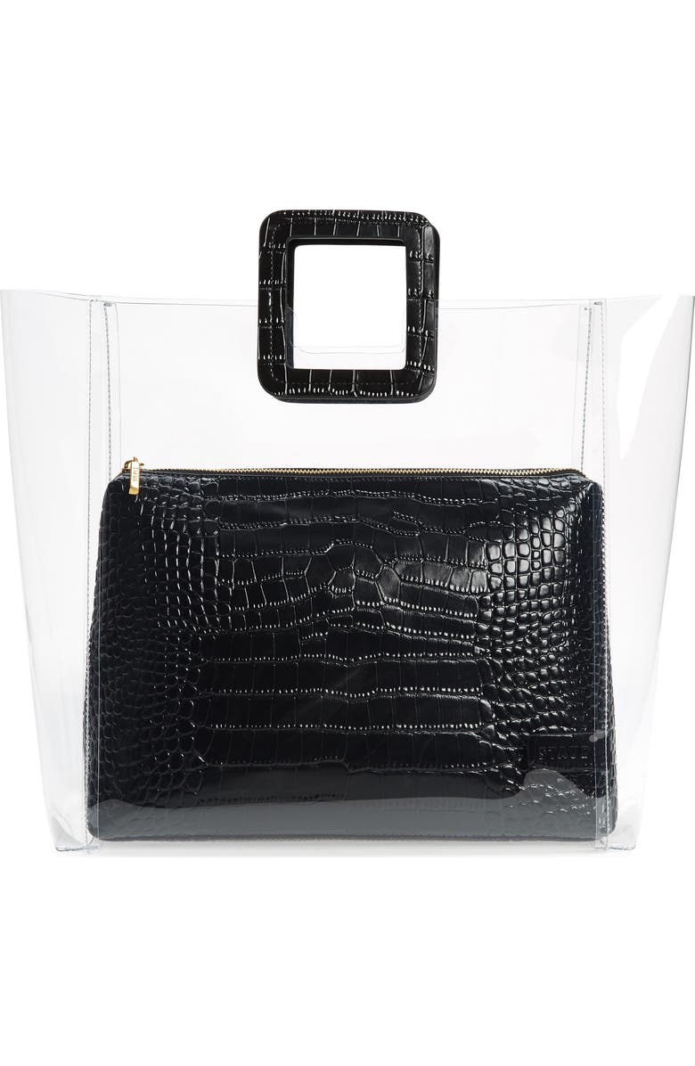 STAUD Large Shirley Transparent Handbag, Main, color,