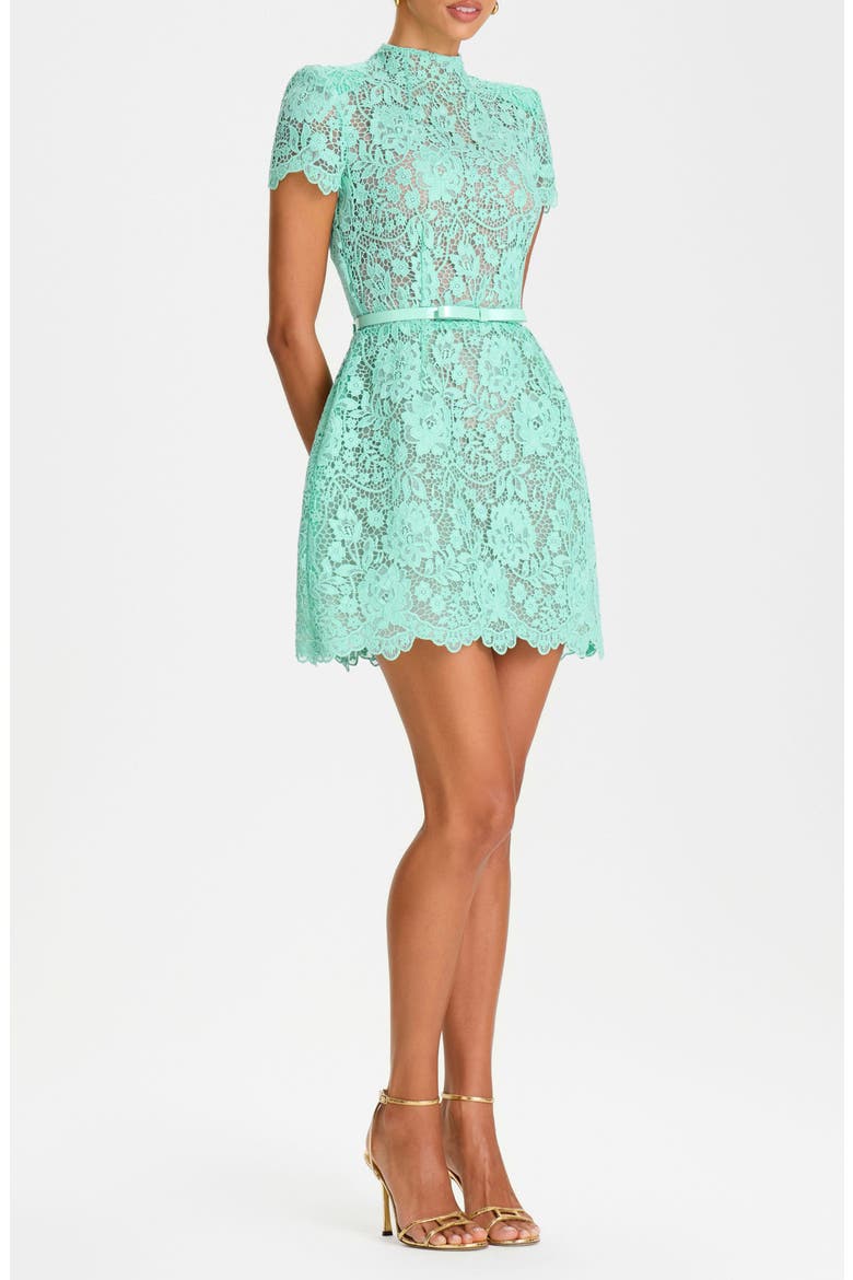 Milly Mint Lace Minidress, Alternate, color, MINT