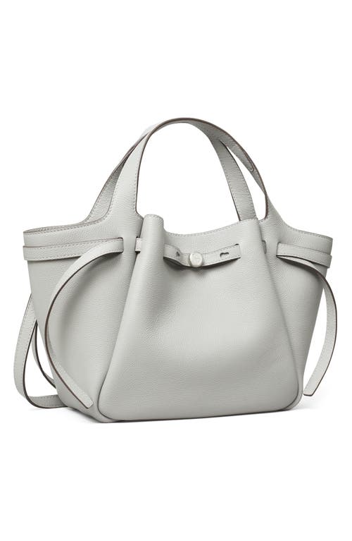 Tory Burch Romy Pebble Leather Satchel In Light Granite