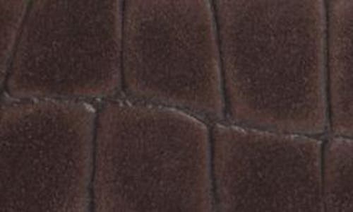 Jacquemus Le Bisou Perle Croc Embossed Suede Shoulder Bag In Brown