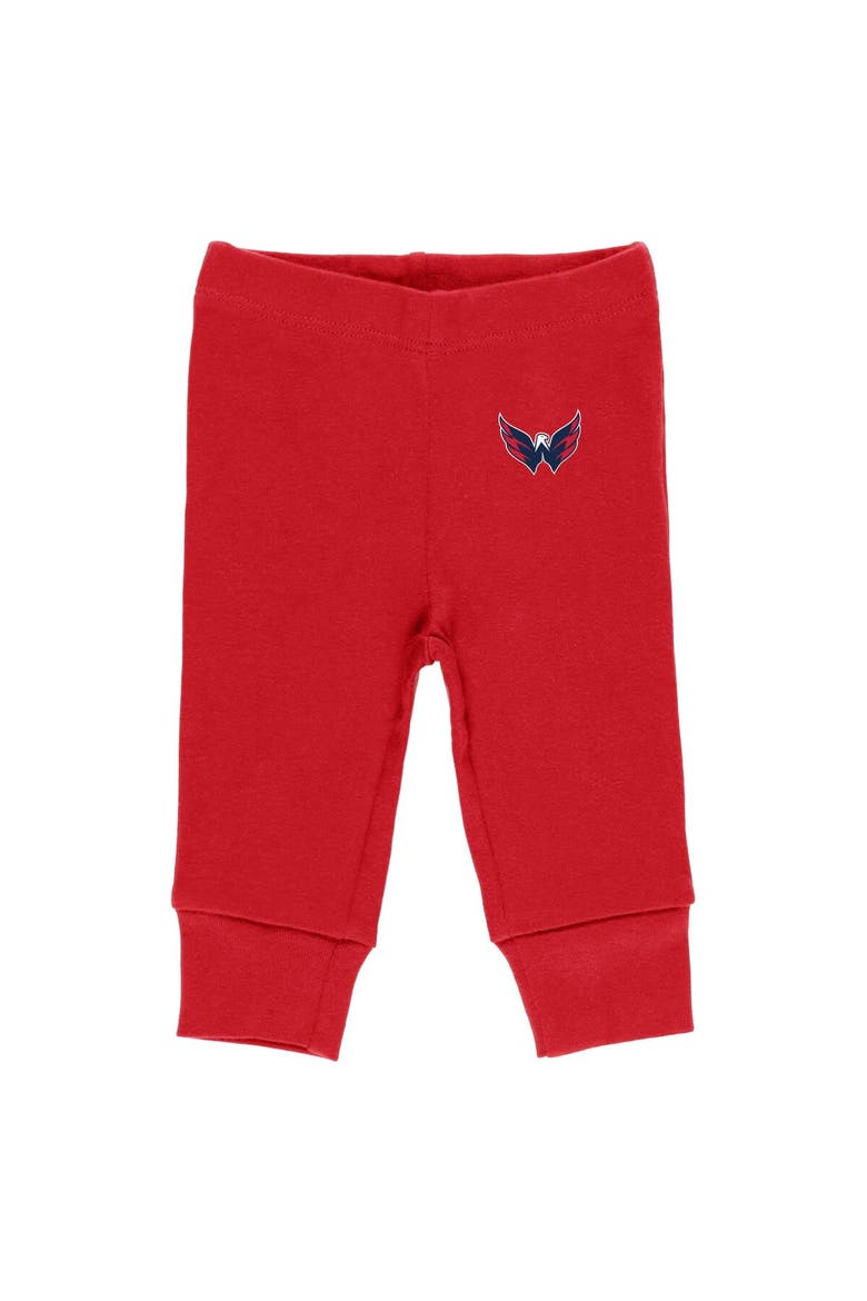Newborn & Infant WEAR by Erin Andrews Gray/White/Red Washington Capitals Three-Piece Turn Me Around Bodysuit & Pants Set, Alternate, color, Gray