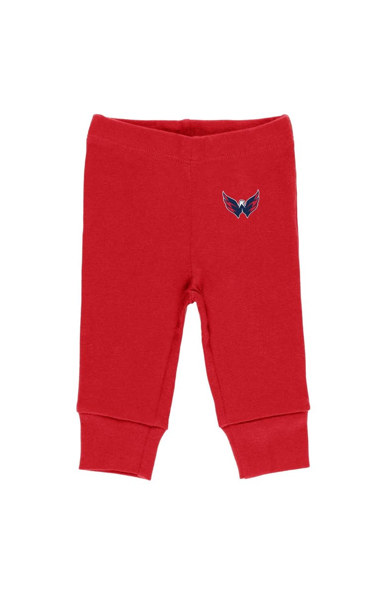 WEAR by Erin Andrews Newborn & Infant WEAR by Erin Andrews Gray/White/Red Washington Capitals Three-Piece Turn Me Around Bodysuit & Pants Set, Alternate, color,