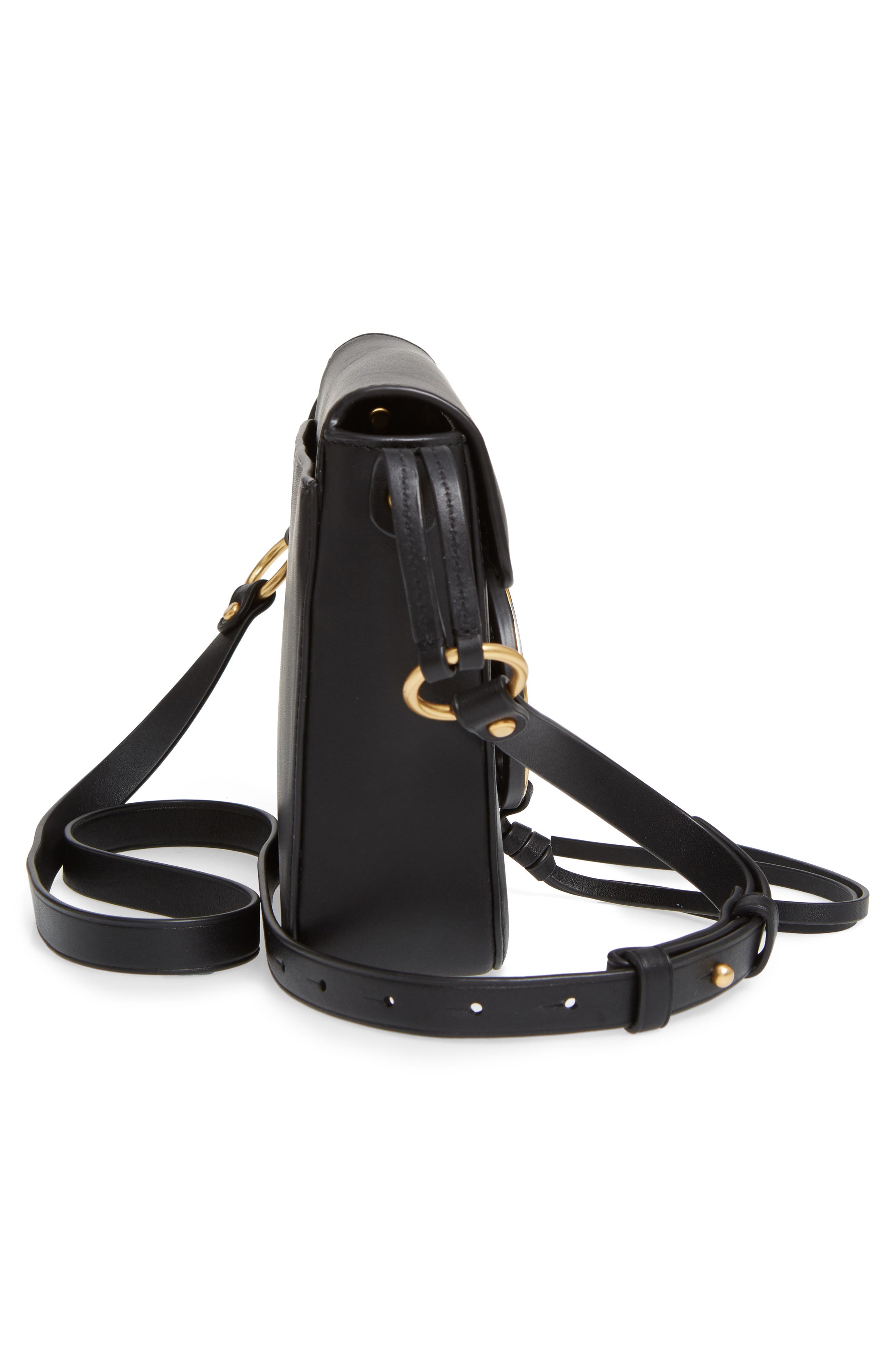 Tory Burch Miller Metal Logo Leather Flap Crossbody Bag, Alternate, color, 