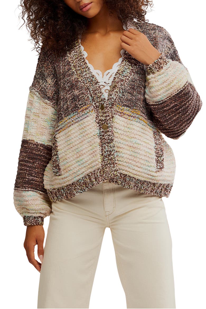 Isabella Colorblock Cardigan, Main, color, MOONBEAM COMBO