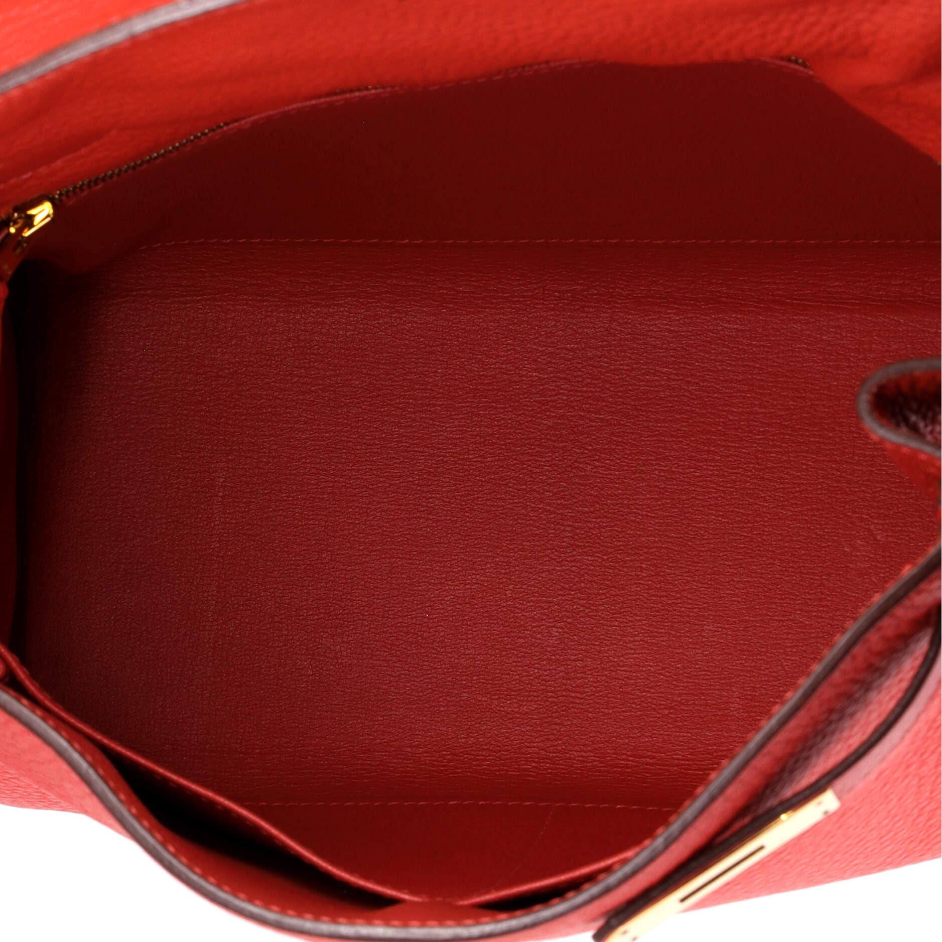 Pre-Owned Hermes Kelly Handbag Red Clemence with Gold Hardware 28, Alternate, color, Geranium