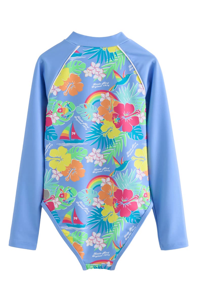 Little Bird Long Sleeve Rashguard Swimsuit, Alternate, color, 