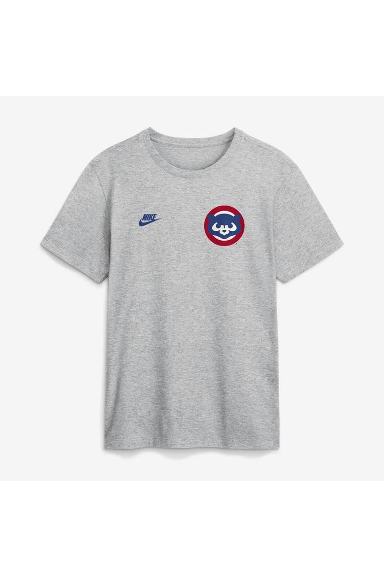 Men's Nike Heather Gray Chicago Cubs Cooperstown 2-Hit T-Shirt, Alternate, color, Heather Gray