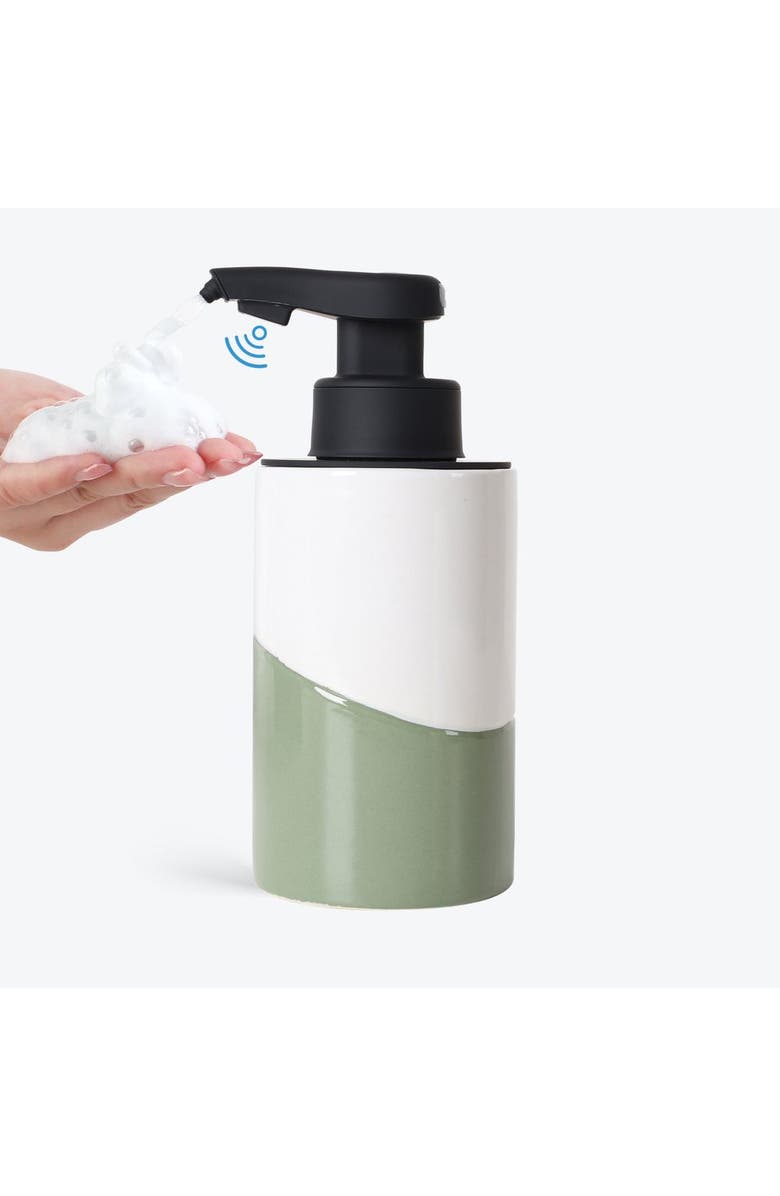 Bosilunlife Nordic Garden Automatic Foaming Soap Dispenser Recycled Eco-Clay 10 oz, Main, color, Green