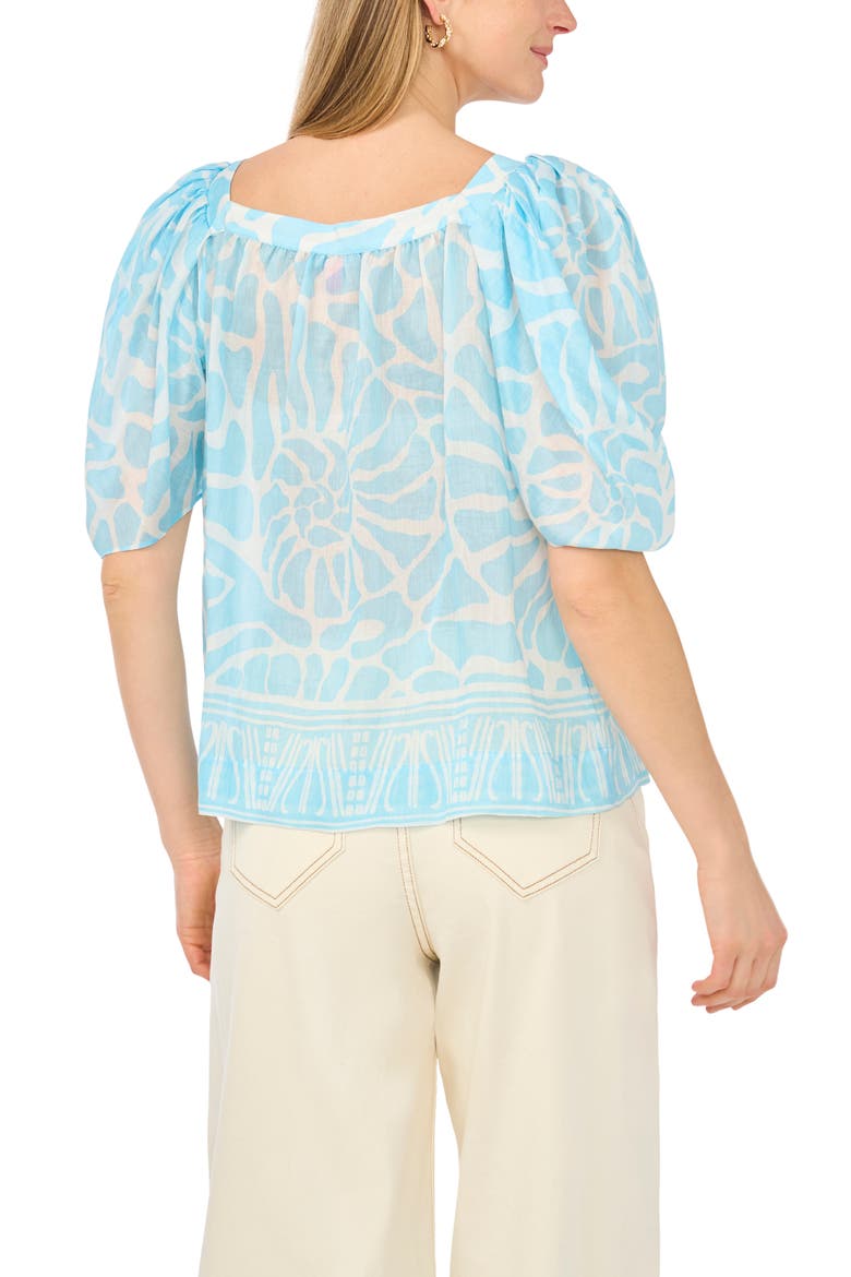 Puff Sleeve Top, Alternate, color, COOL WATERS