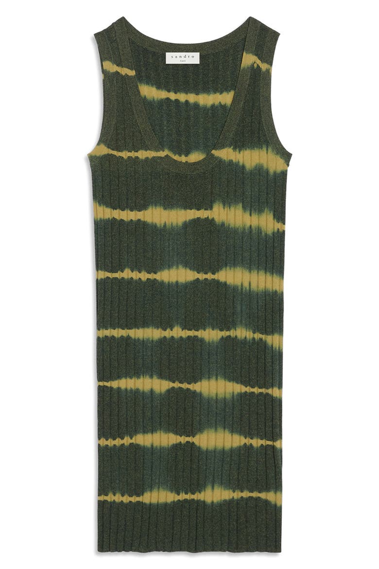 Honore Tie Dye Stripe Long Tank Top, Main, color, VERT BOUTEILLE