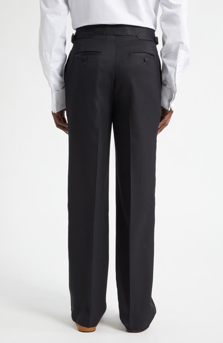JW Anderson Pleated Black Wool Tuxedo Pants, Alternate, color, Black