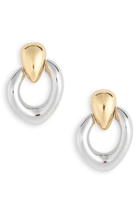 Two-Tone Drop Earrings