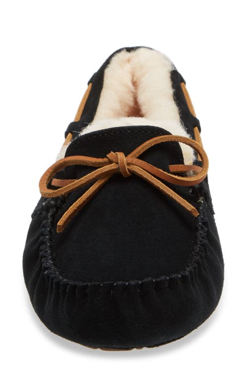 Ugg Dakota Womens Suede Shearling Lined Moccasin Slippers In Black Suede