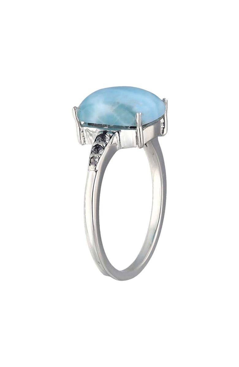 YS GEMS Larimar & White Topaz Ring, Alternate, color, Blue