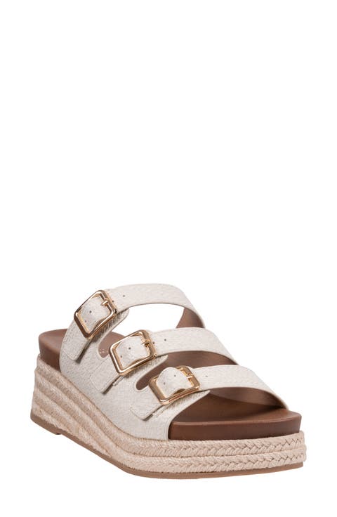Fabulist Buckle Espadrille Platform Wedge Sandal (Women)