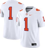 Nike Men's Nike #1 White Clemson Tigers Game Jersey