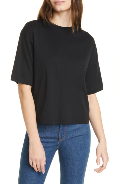 Wide Sleeve Crop Pima Cotton Tee