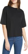 Vince Wide Sleeve Crop Pima Cotton Tee