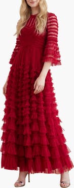 Needle & Thread La Vie En Rose Round Neck Gown