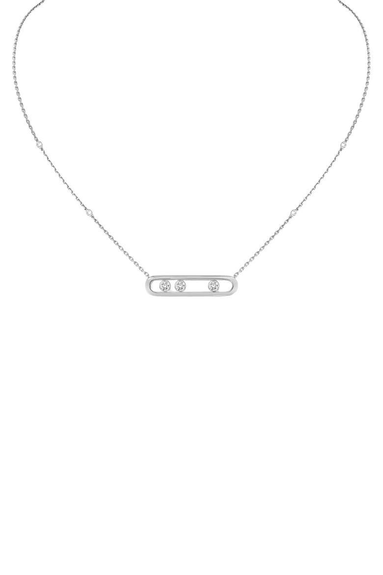 Move Diamond Necklace, Main, color, WHITE GOLD