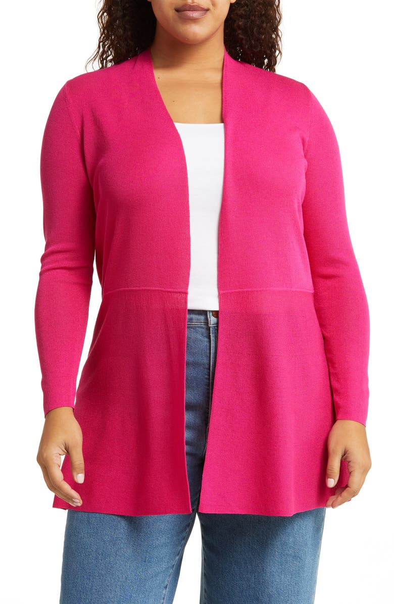 Anne Klein Monterey Peplum Cardigan, Main, color, 