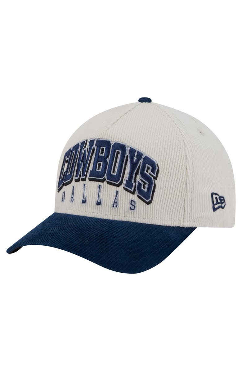 New Era Men's New Era Cream/Navy Dallas Cowboys Sided Corduroy 9FORTY A-Frame Adjustable Hat, Alternate, color, 