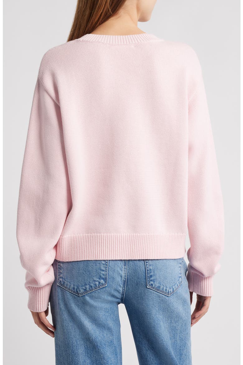 Ty Intarsia Flag Cotton Crewneck Sweater, Alternate, color, BLUSHING LIBERTY