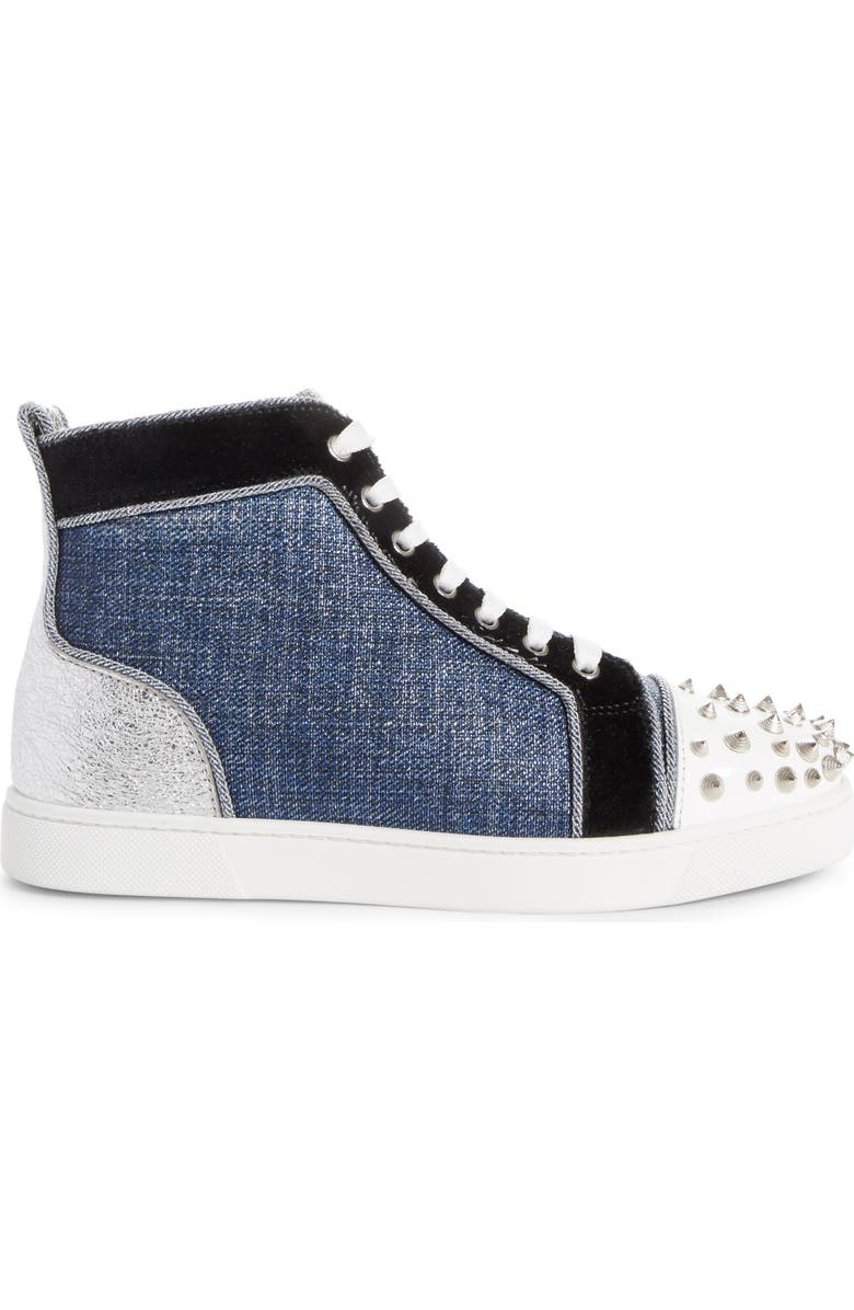 Christian Louboutin Lou Degra Spiked High Top Sneaker, Alternate, color,