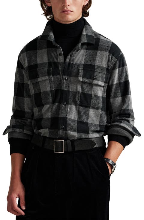 Buffalo Plaid Flannel Button-Up Shirt