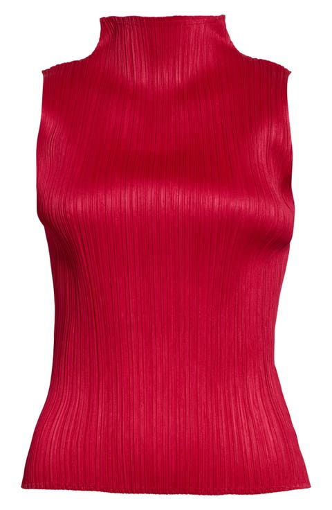 New Colorful Basics 4 Pleated Sleeveless Top