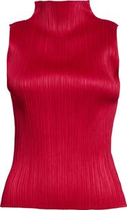 Pleats Please Issey Miyake New Colorful Basics 4 Pleated Sleeveless Top