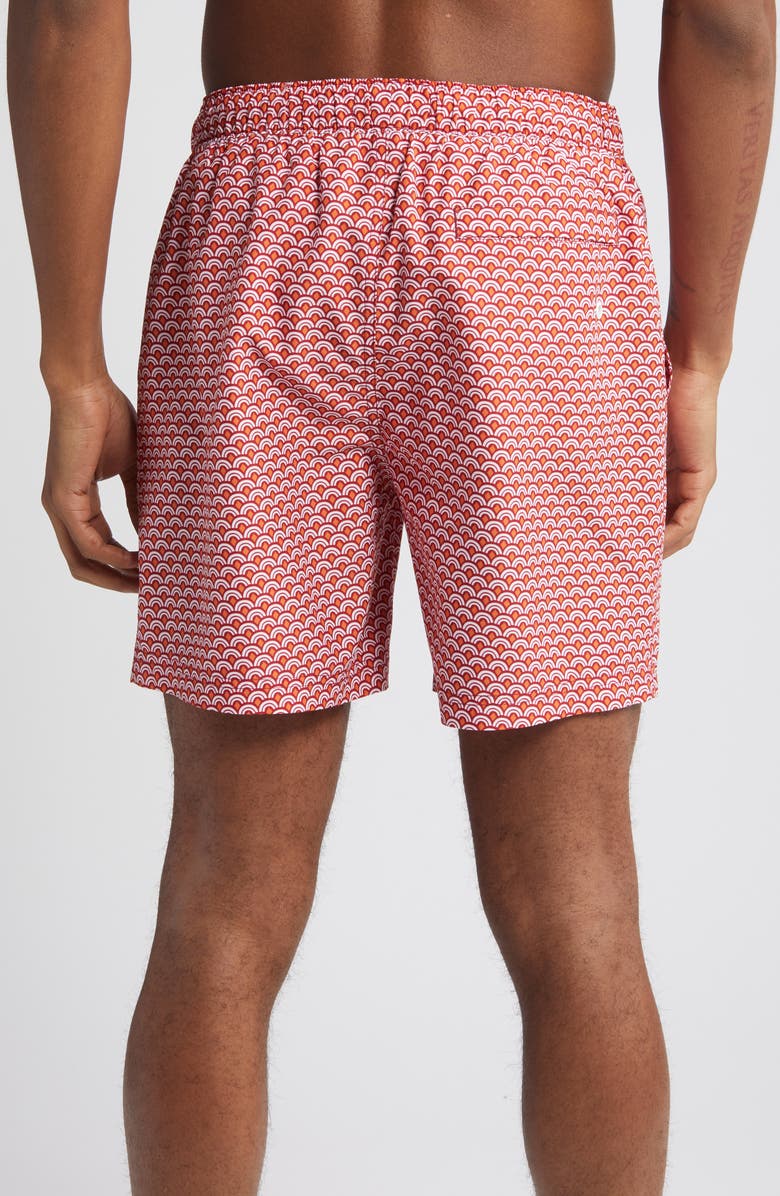 Original Penguin Geometric Print Swim Trunks, Alternate, color, 