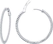 Lafonn Simulated Diamond Inside Out Hoop Earrings