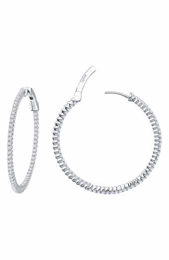 Lafonn Simulated Diamond Inside Out Hoop Earrings