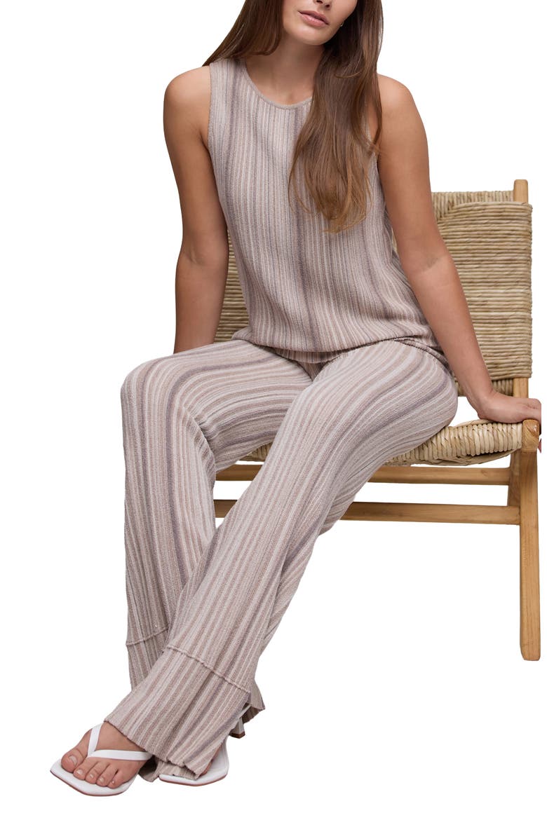 Ribbed Metallic Knit Tank, Alternate, color, TAUPE MULTI