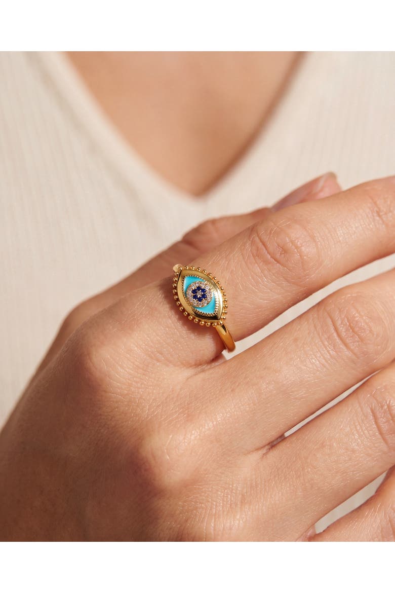 Healing Stone Evil Eye Ring, Alternate, color, Gold