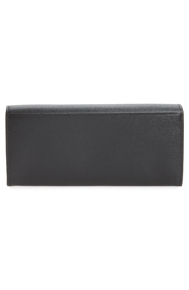 Longchamp Roseau Leather Continental Wallet, Alternate, color, Black