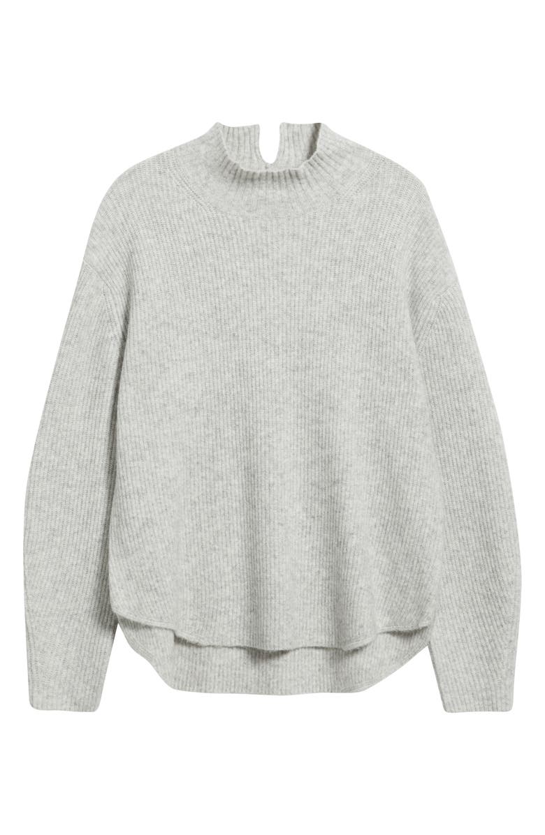 Caslon<sup>®</sup> Shirttail Mock Neck Sweater, Alternate, color, Grey Light Heather