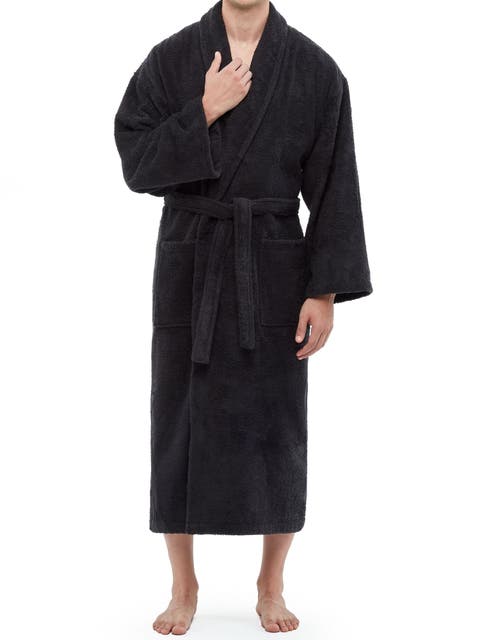 Shawl Collar Turkish Terry Cotton Bathrobe For Men