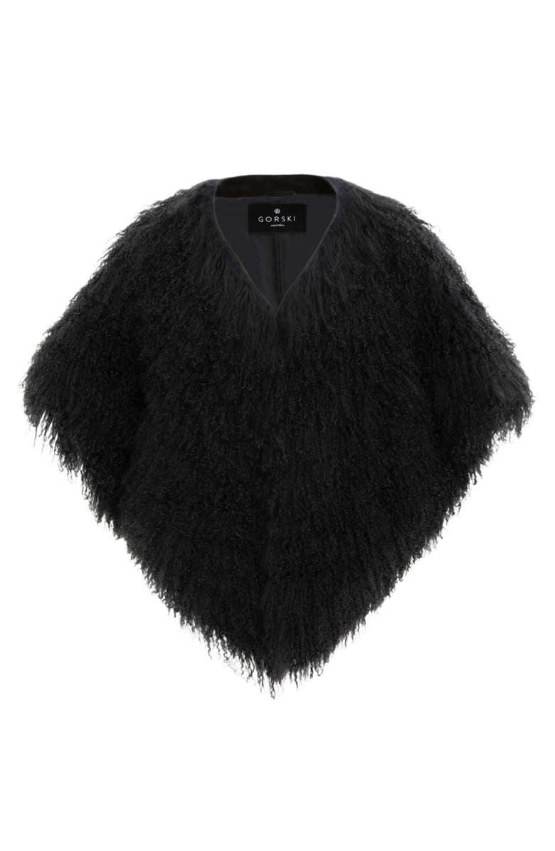 GORSKI Select Mongolian Lamb Shawl, Alternate, color, Black