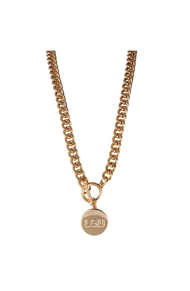 Shelby & Grace LSU Tigers Ramsey Gold Necklace, Main, color, Gold
