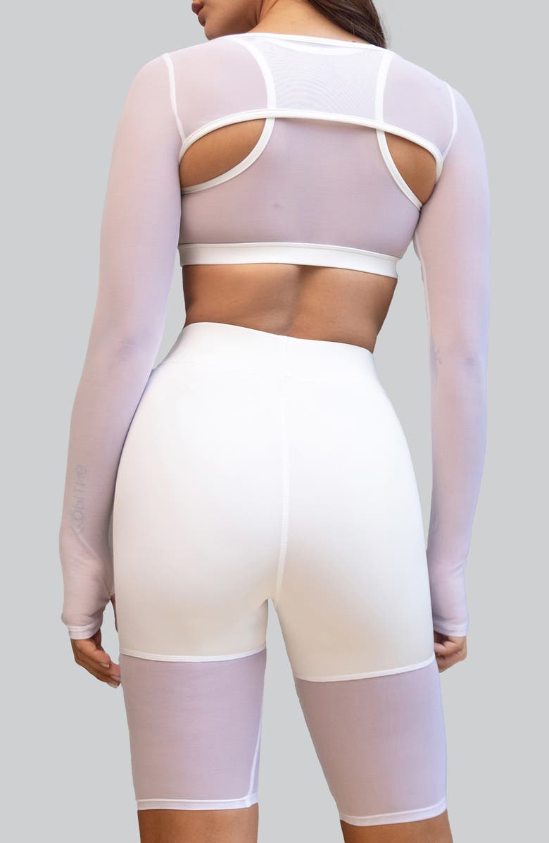 Heroine Sport Sheer Shrug, Alternate, color, White