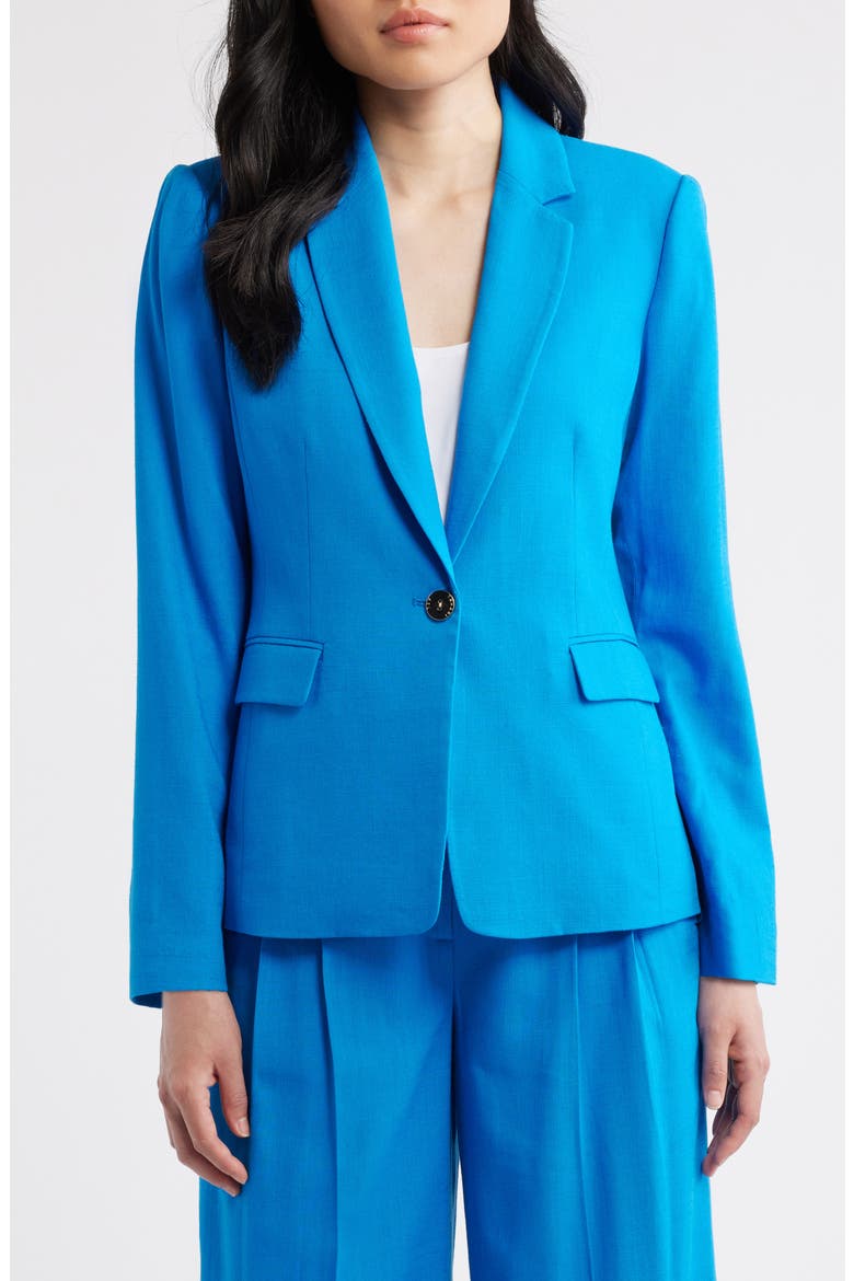 One-Button Blazer, Alternate, color, BLUE JEWEL